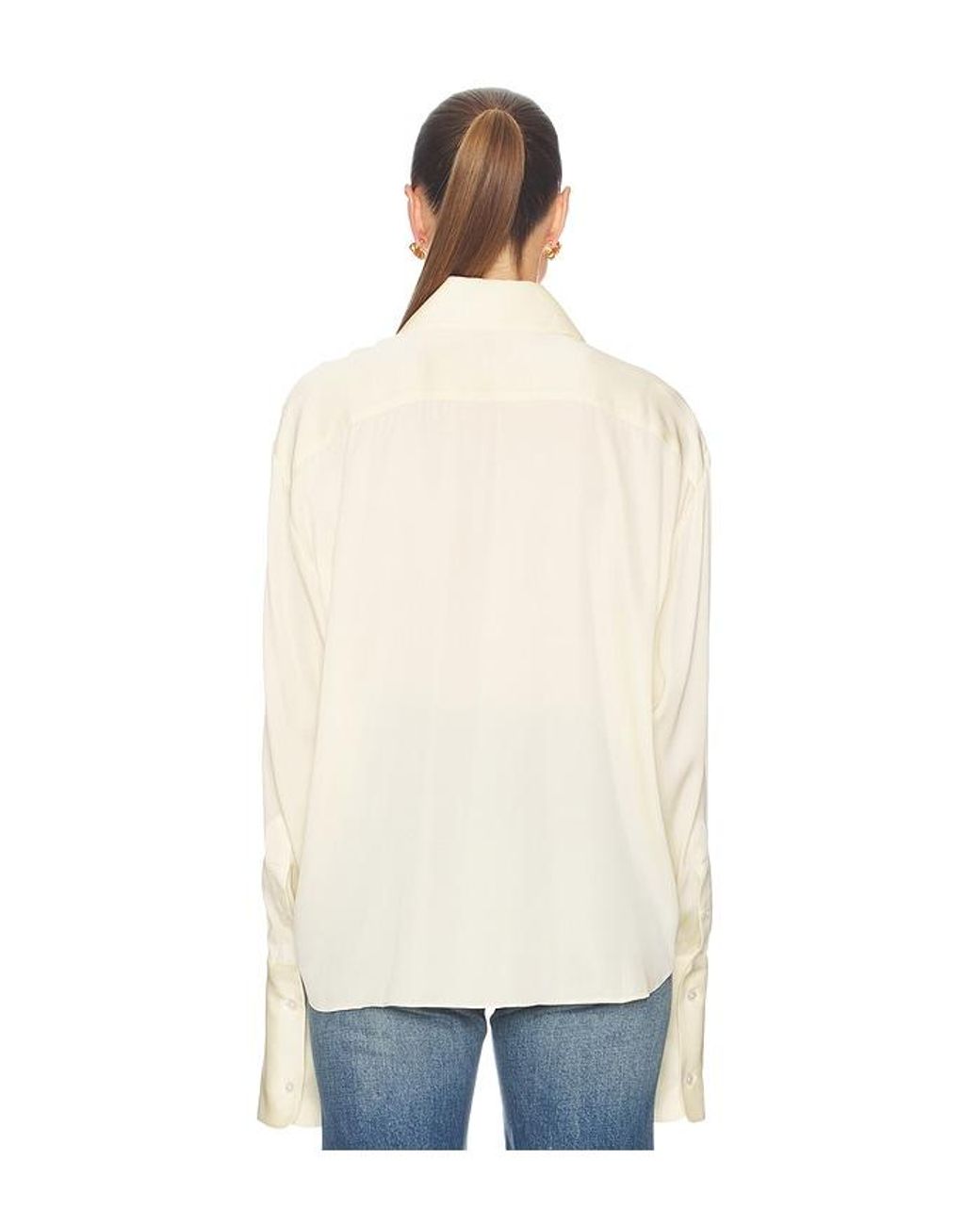 Helsa Blue The Relaxed Silk Shirt