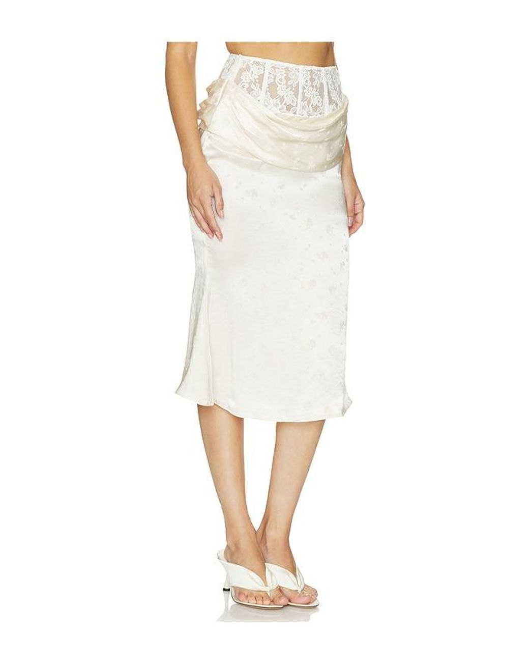 Markgong White Lace Mermaid Skirt