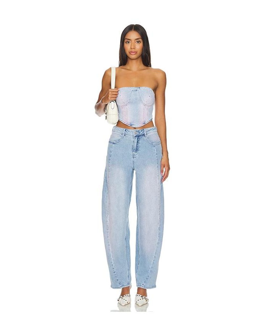 Corsé Reid En Color Denim Claro Talla (También En Xxl) AFRM de color Blue