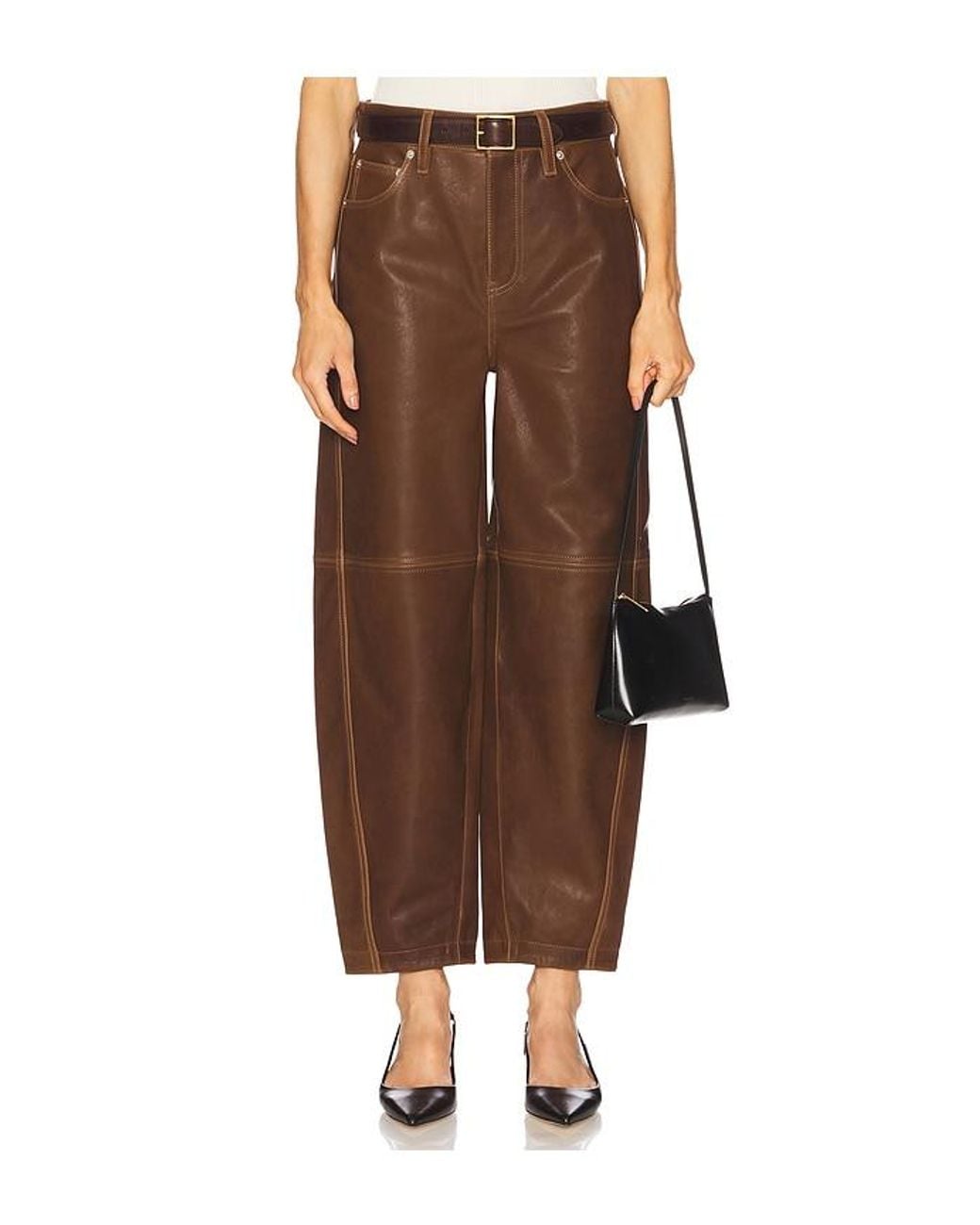 Jonathan Simkhai Brown Waldon Curved Leg Pant