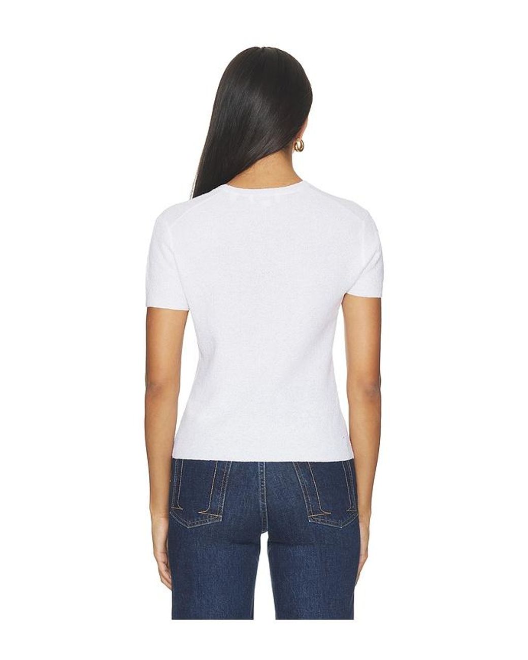 Vince Blue Texture Short Sleeve Crew