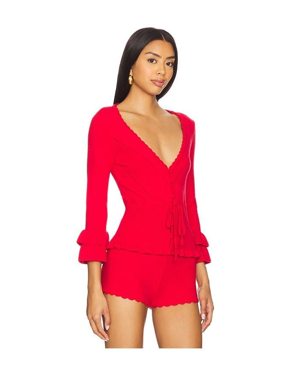 GUIZIO Red Mathilde Top