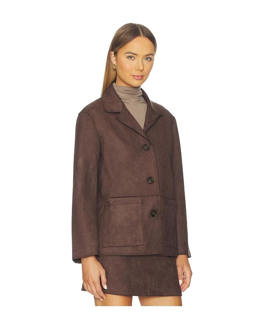 Elodie the Label Brown Elodie Hayes Faux Suede Jacket