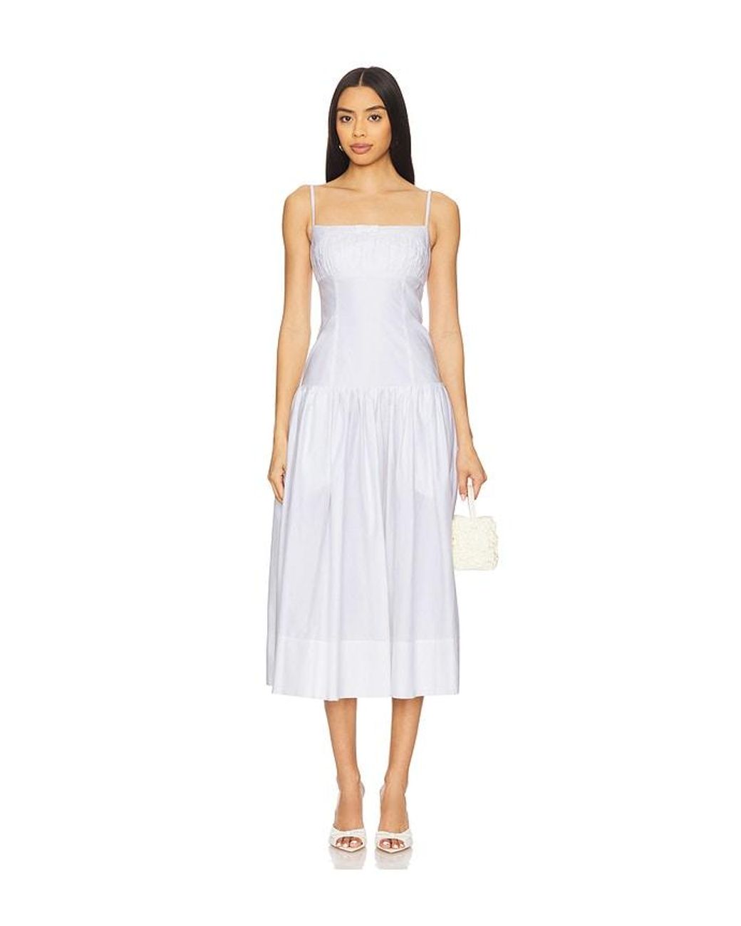 LPA White Katya Midi Dress