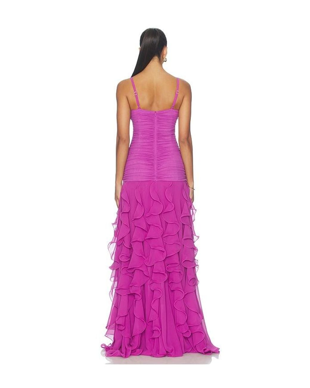 PATBO Pink Chiffon Gloria Long Dress