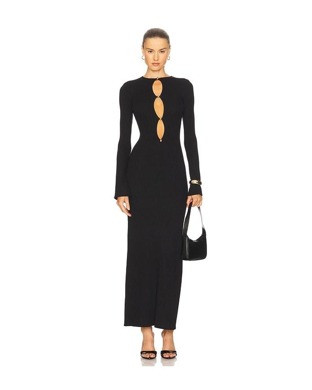 Bardot Black Nautico Knit Maxi Dress
