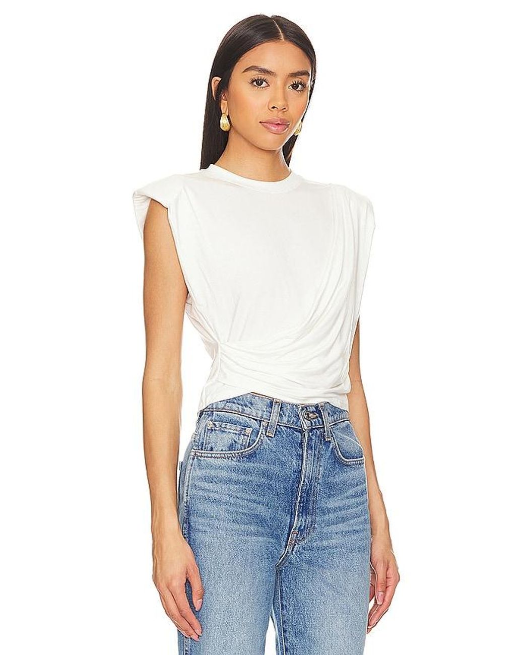 Jonathan Simkhai Blue Estelle Clean Crop T Shirt