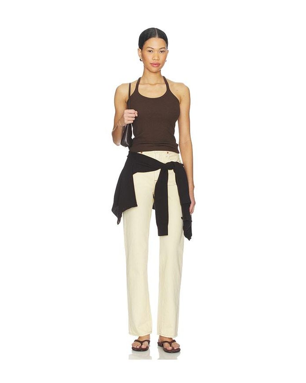 SLVRLAKE Denim White London High Rise Straight Leg Jeans