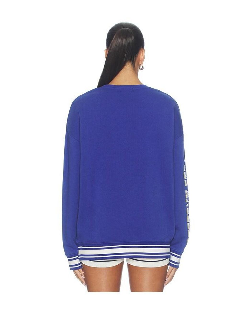 Junk Food Blue Rams Striped Rib Crew Sweatshirt