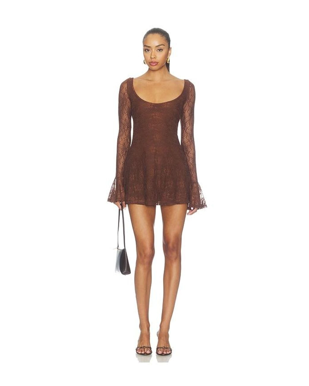 Lovers + Friends Brown Dylan Mini Dress
