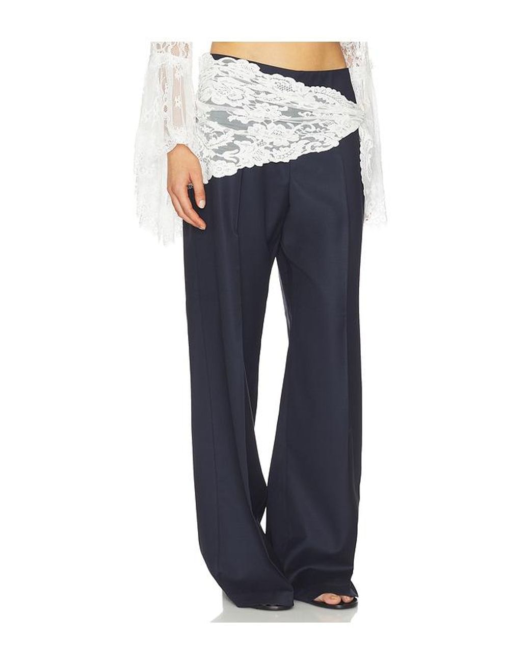 Sea Blue Fiora Tropical Wool Pants