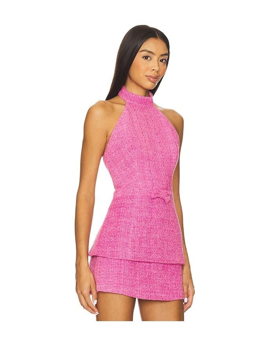 Lovers + Friends Pink Lily Tweed Top