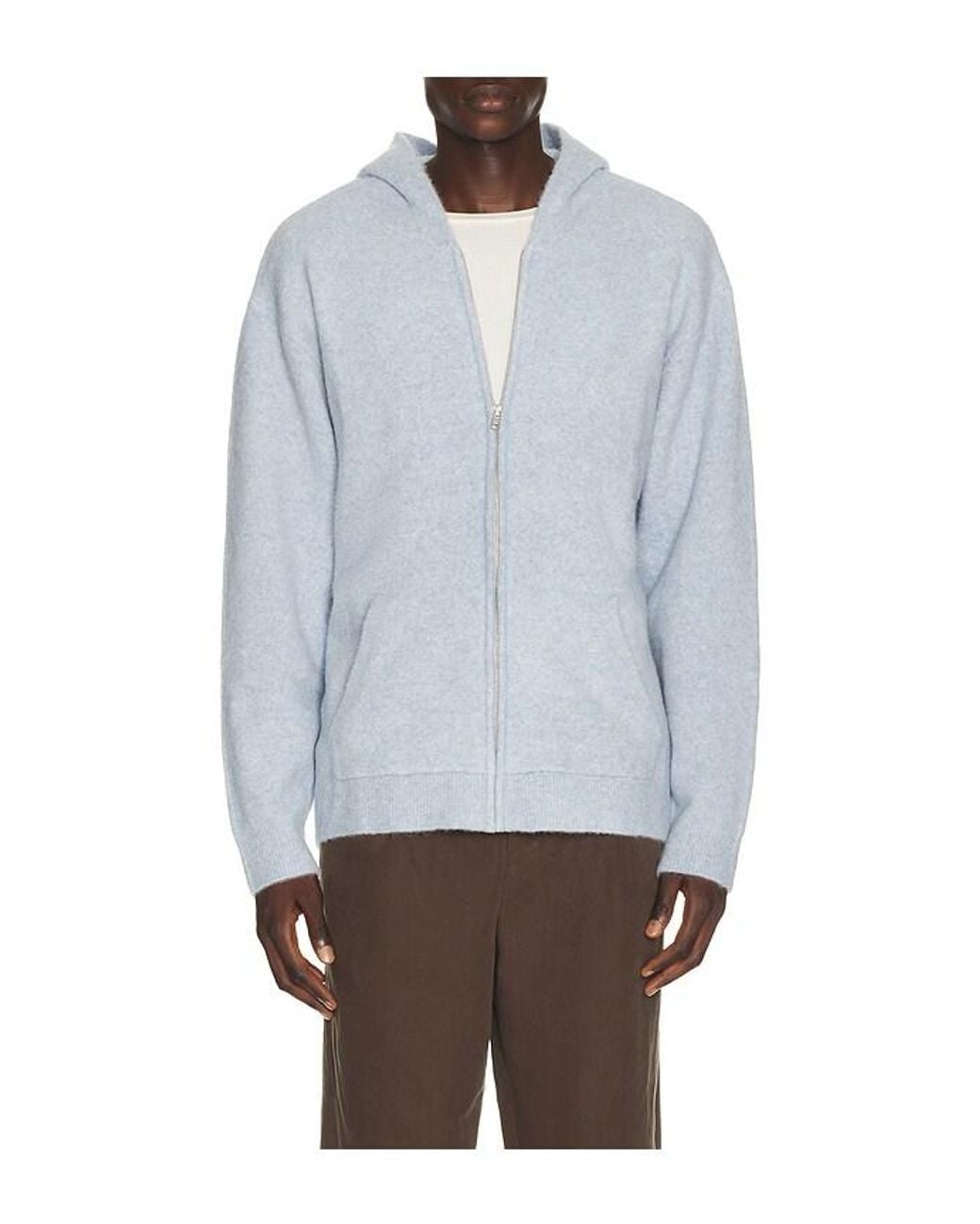 KROST Blue Alpaca Zip Hoodie for men
