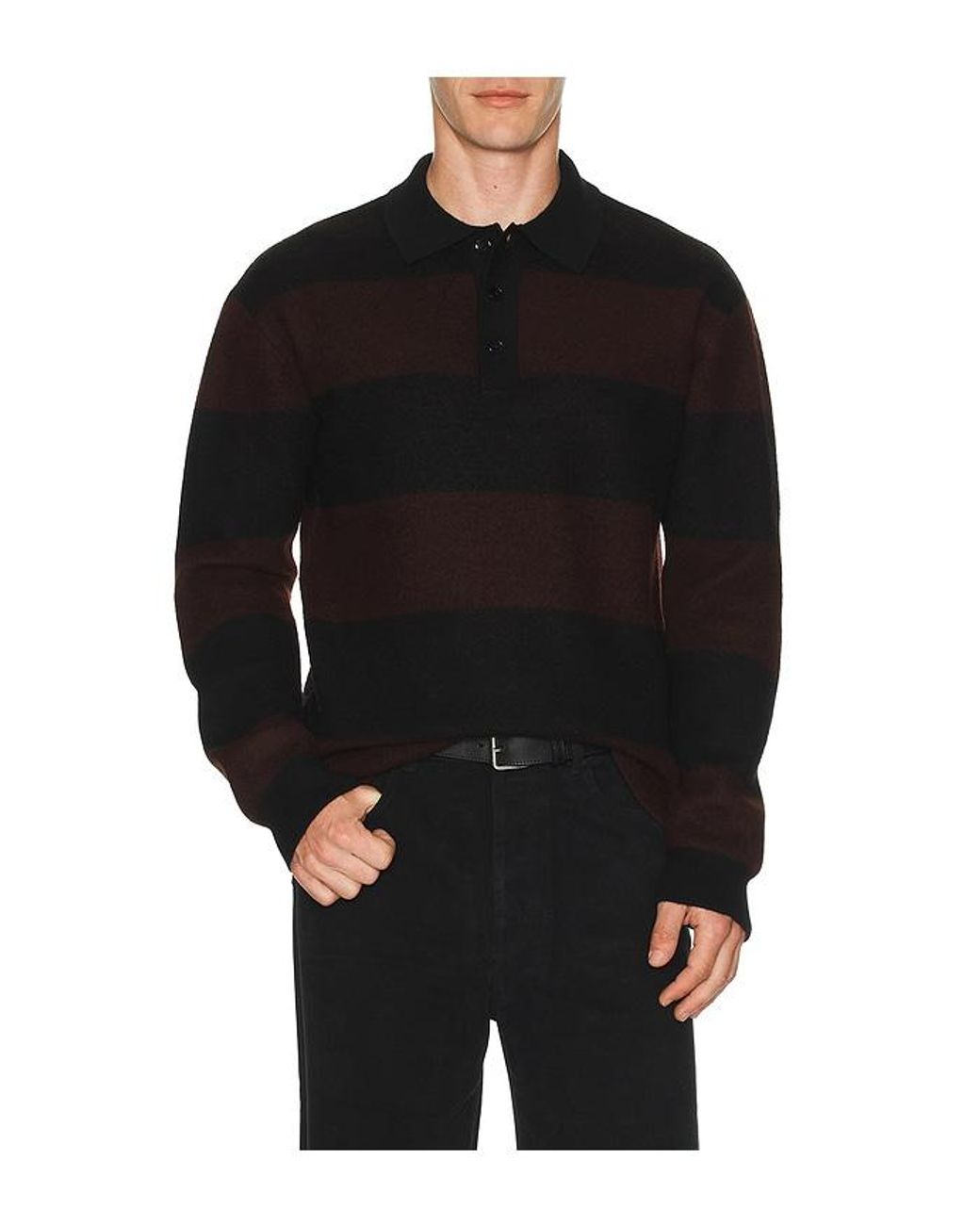 NN07 Black Rugby Polo for men