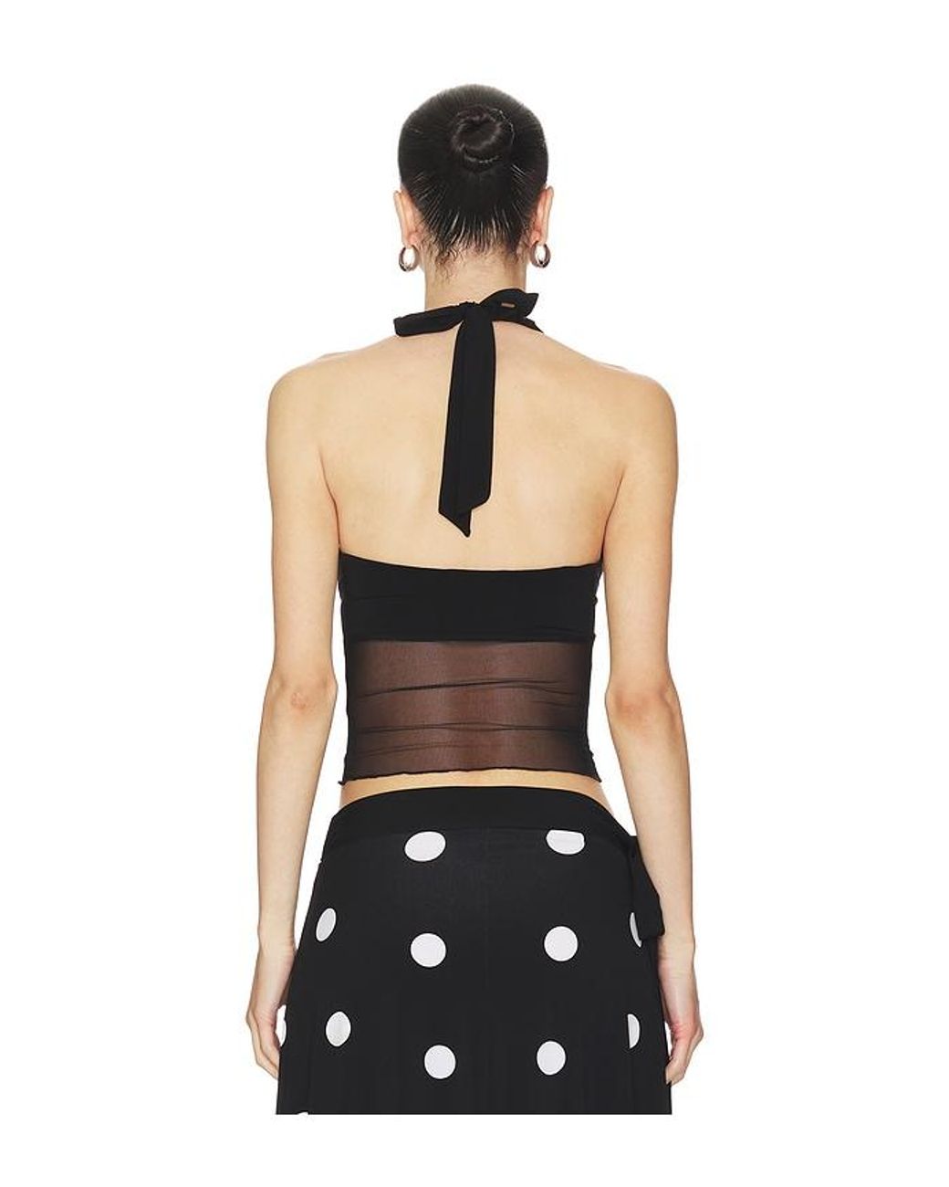 Frankie's Bikinis Black May Mesh Halter Top