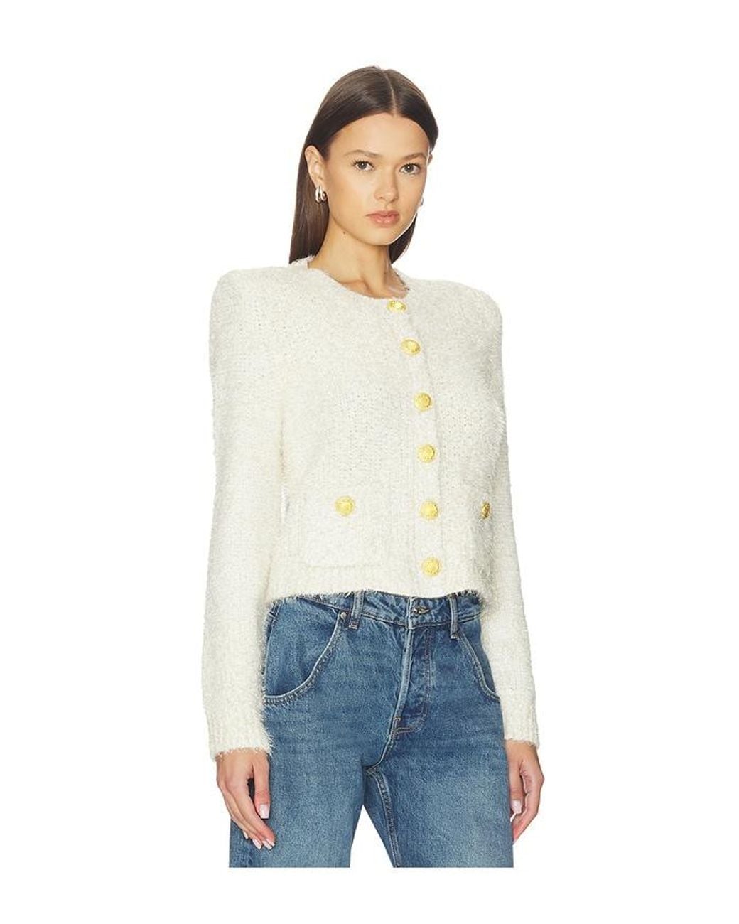 L'Agence White 'Agence Una Knit Cardigan