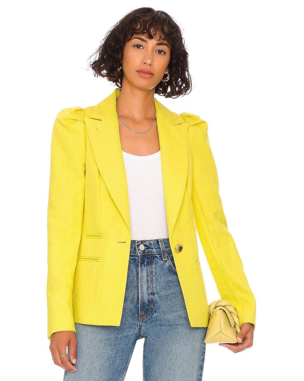 Smythe Box Pleat Blazer in Yellow | Lyst