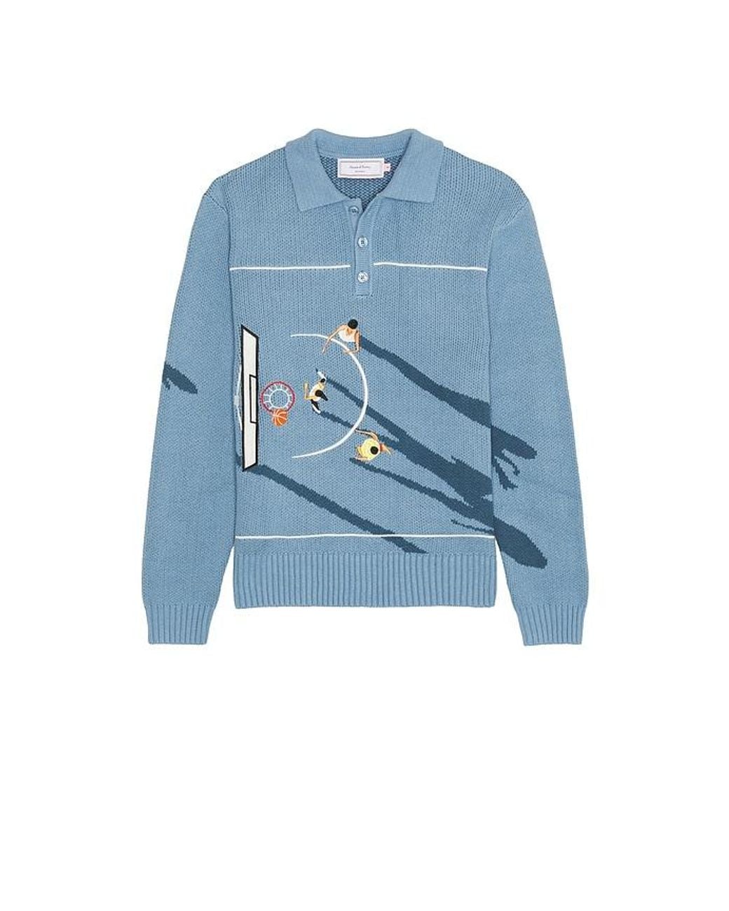 House Of Sunny Blue King Of The Court Knitted Polo for men