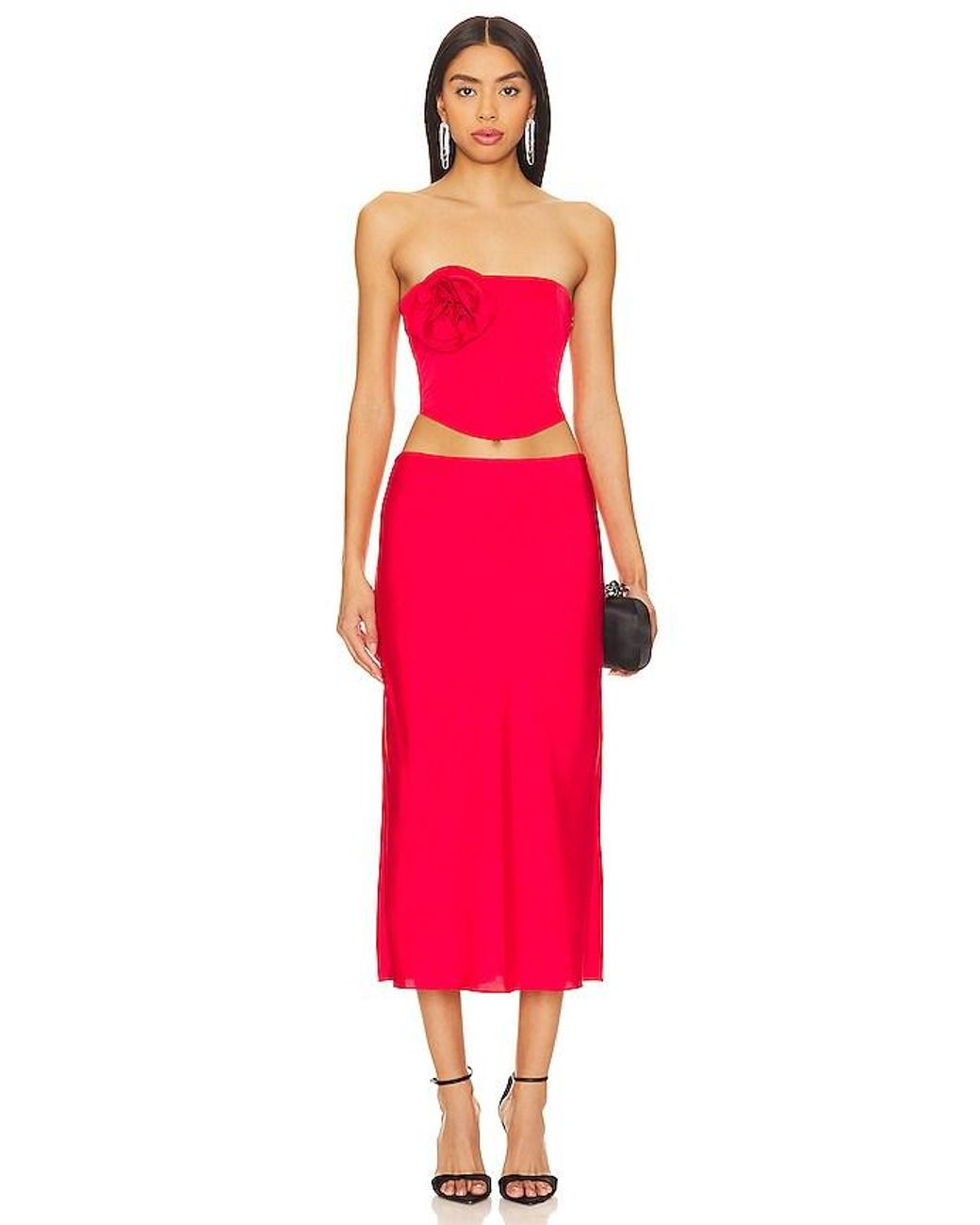 Nbd Red Chiara Bustier Top