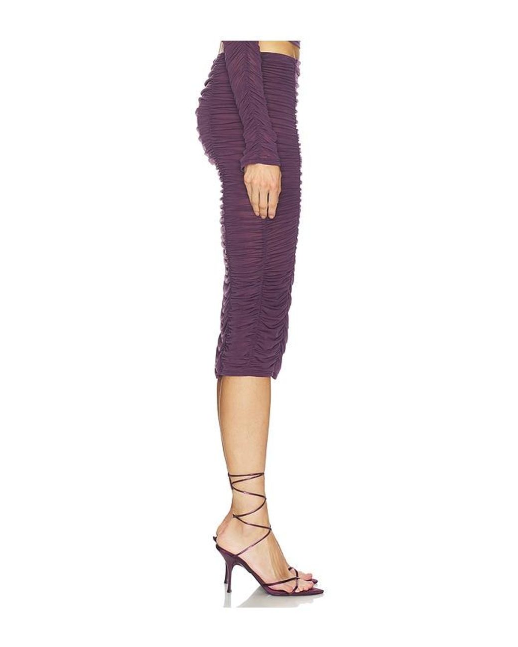 Camila Coelho Purple Nayeli Midi Skirt