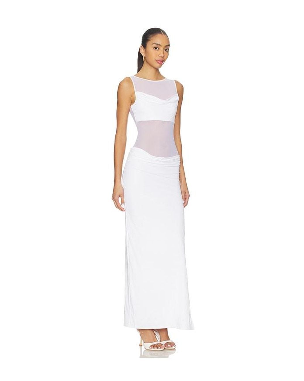 Runaway the Label White Wilona Cowl Maxi Dress