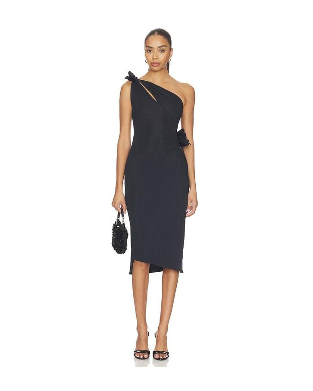 Coperni Blue Asymmetric Mini Flower Gown