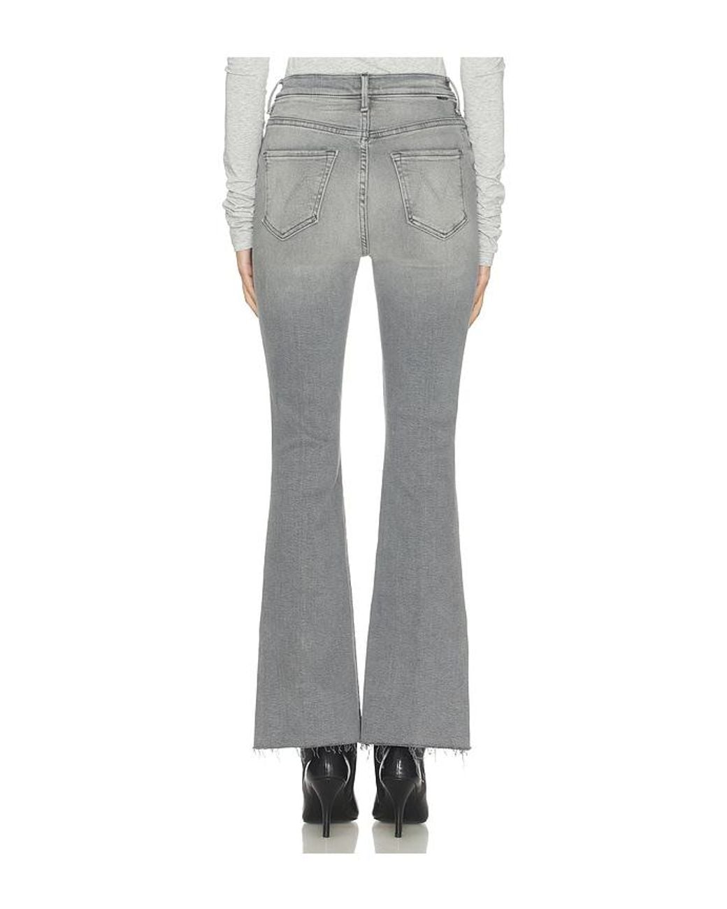 Mother Gray High Waisted Weekend Fray Jeans