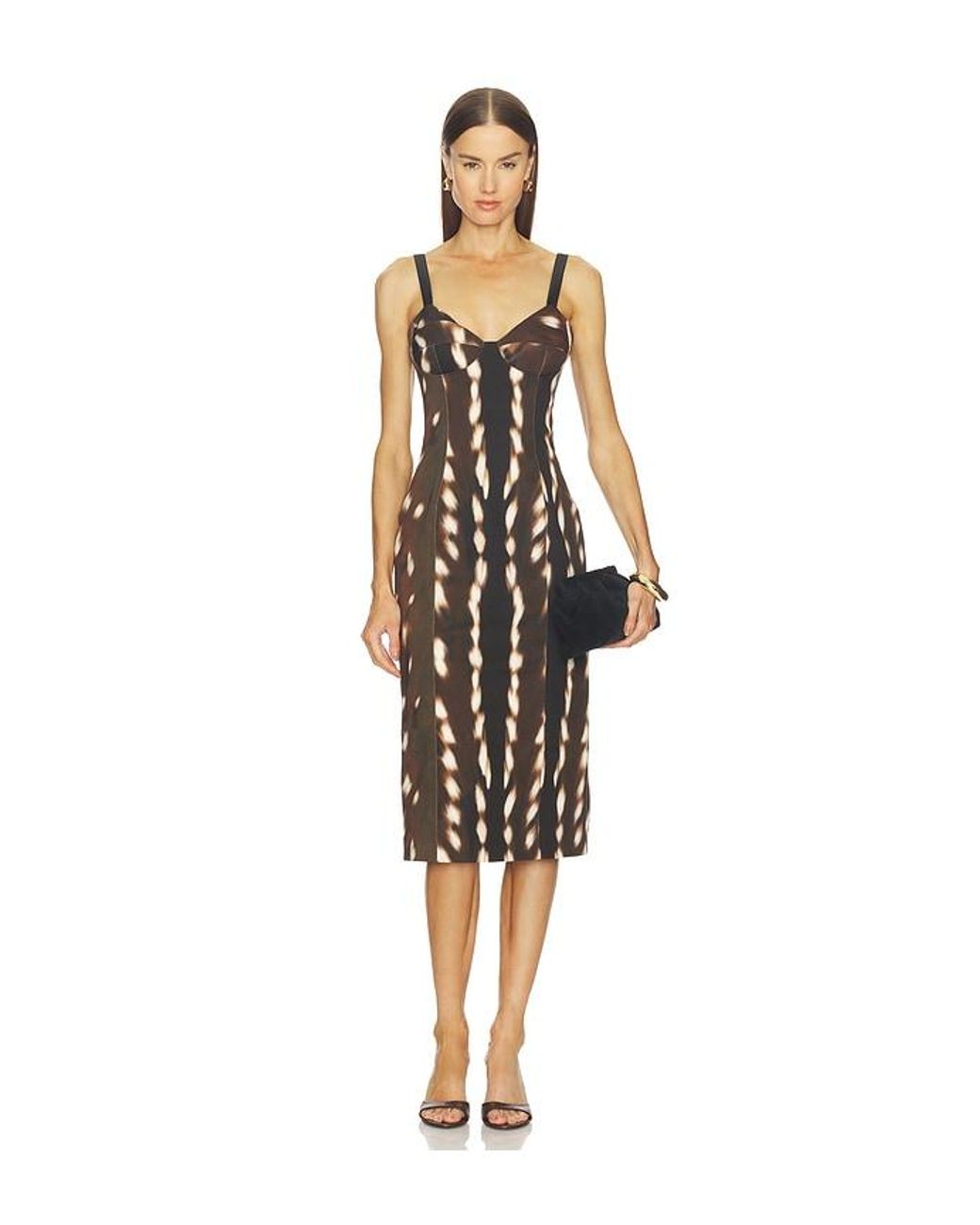 Vaillant Black Drill Bustier Midi Dress