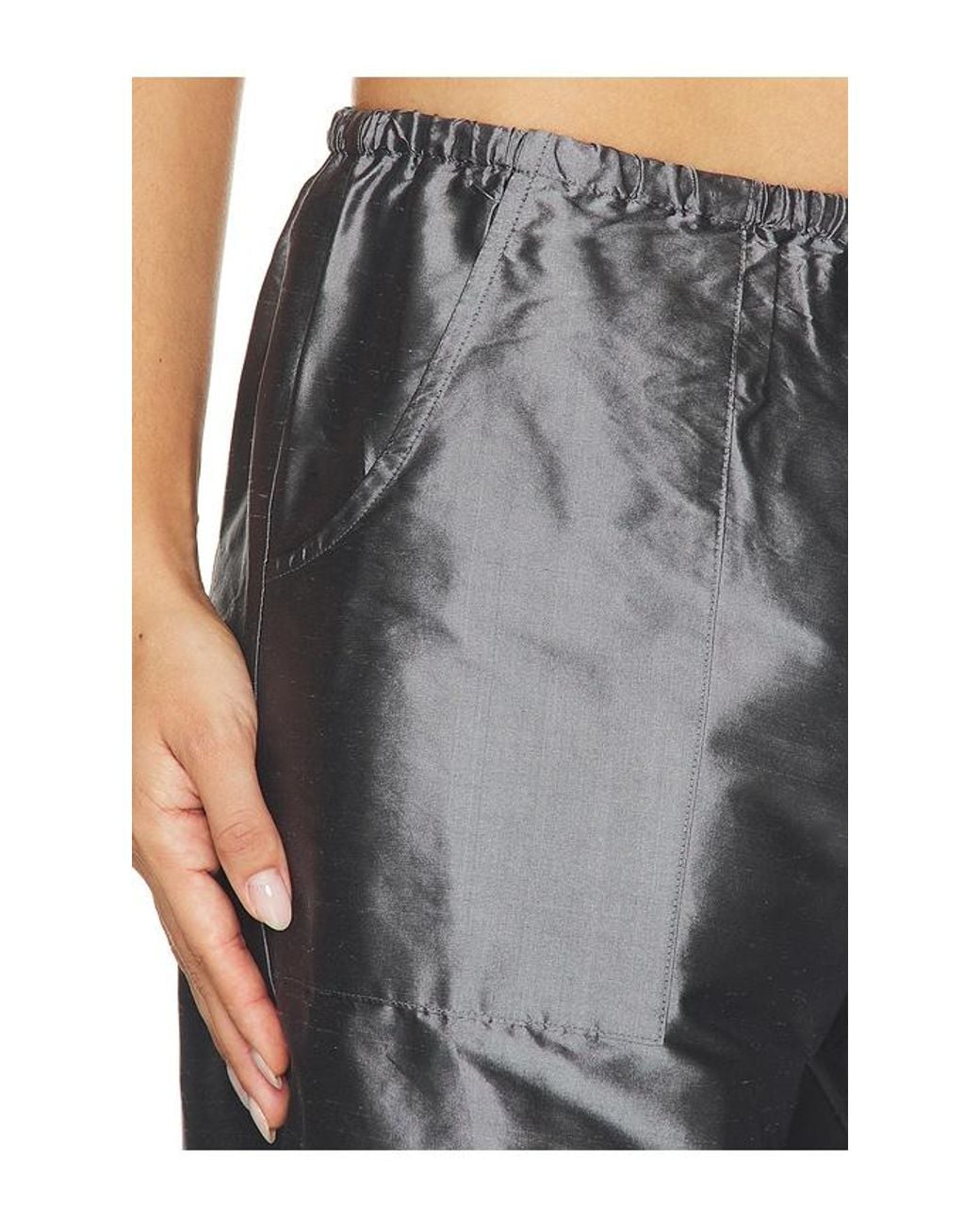 DONNI. Black The Taffeta Drawstring Cargo Pant