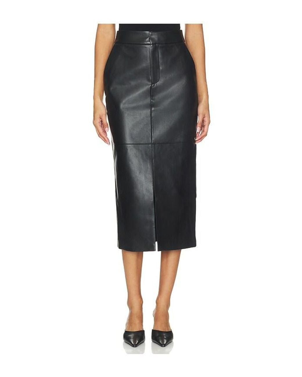FAVORITE DAUGHTER Black The Faux Leather Meyer Skirt