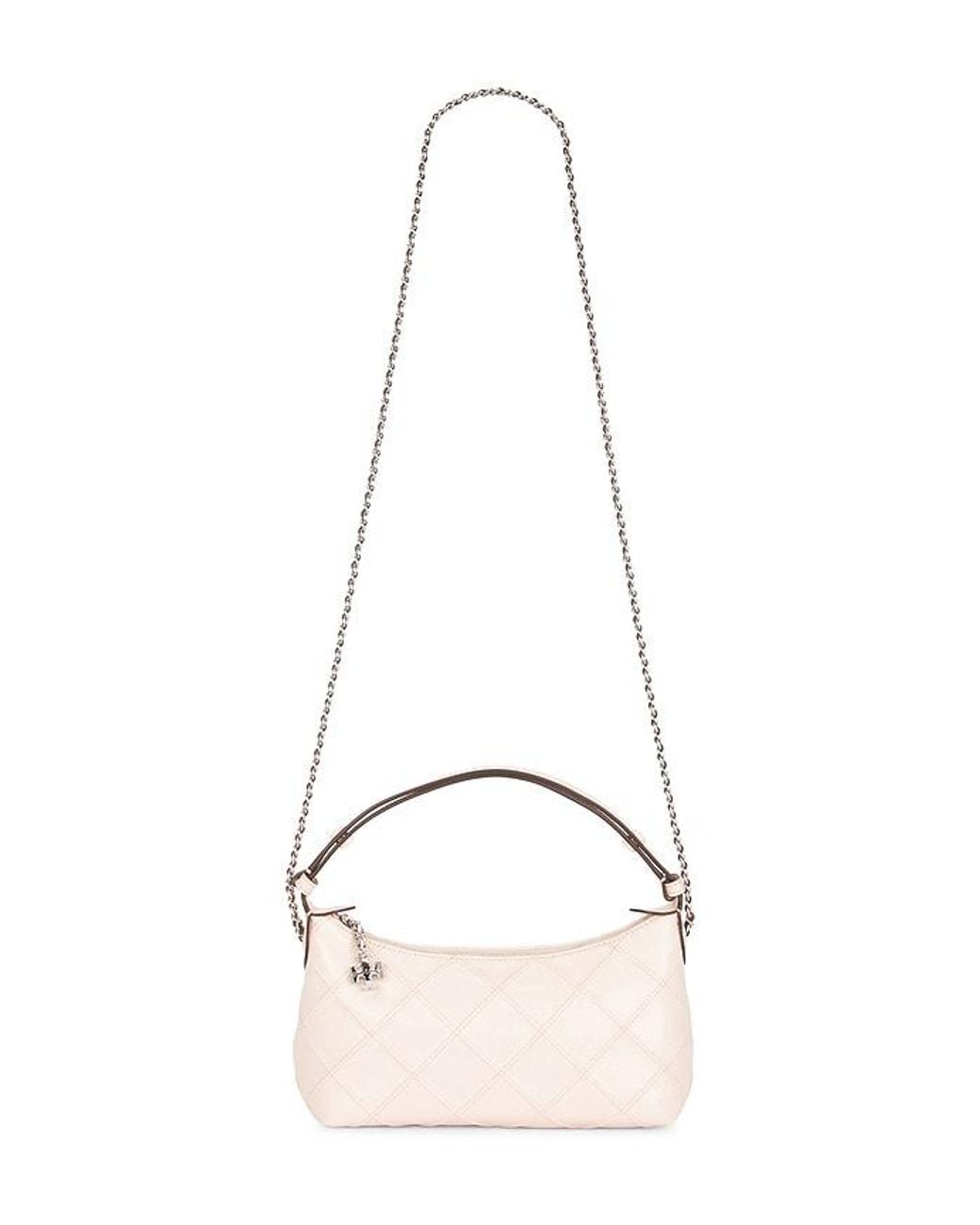 Tory Burch Natural Fleming Distressed Pochette Bag