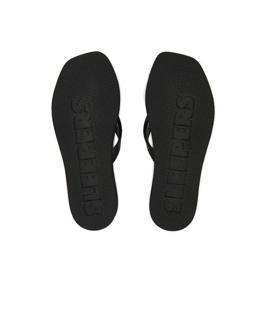 Sleeper Black Flip Flops Tapered Platform