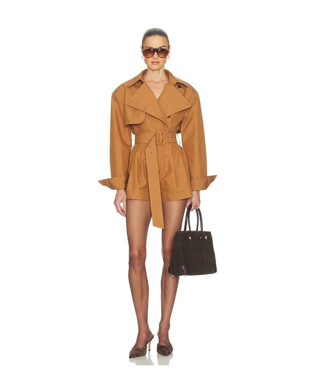 Helsa Natural The Short Trench Jumpsuit