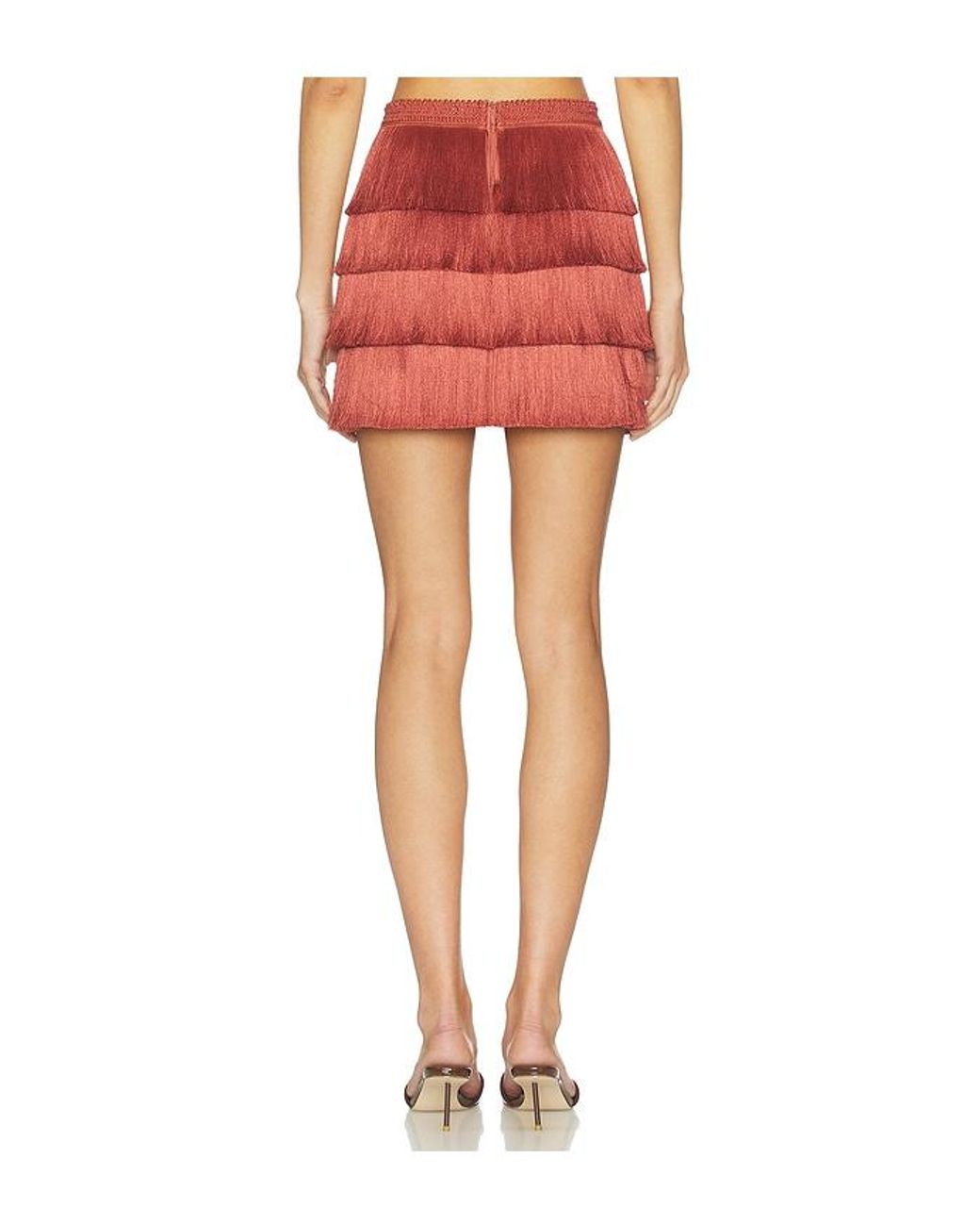 PATBO Red Amethyst Fringe Skirt