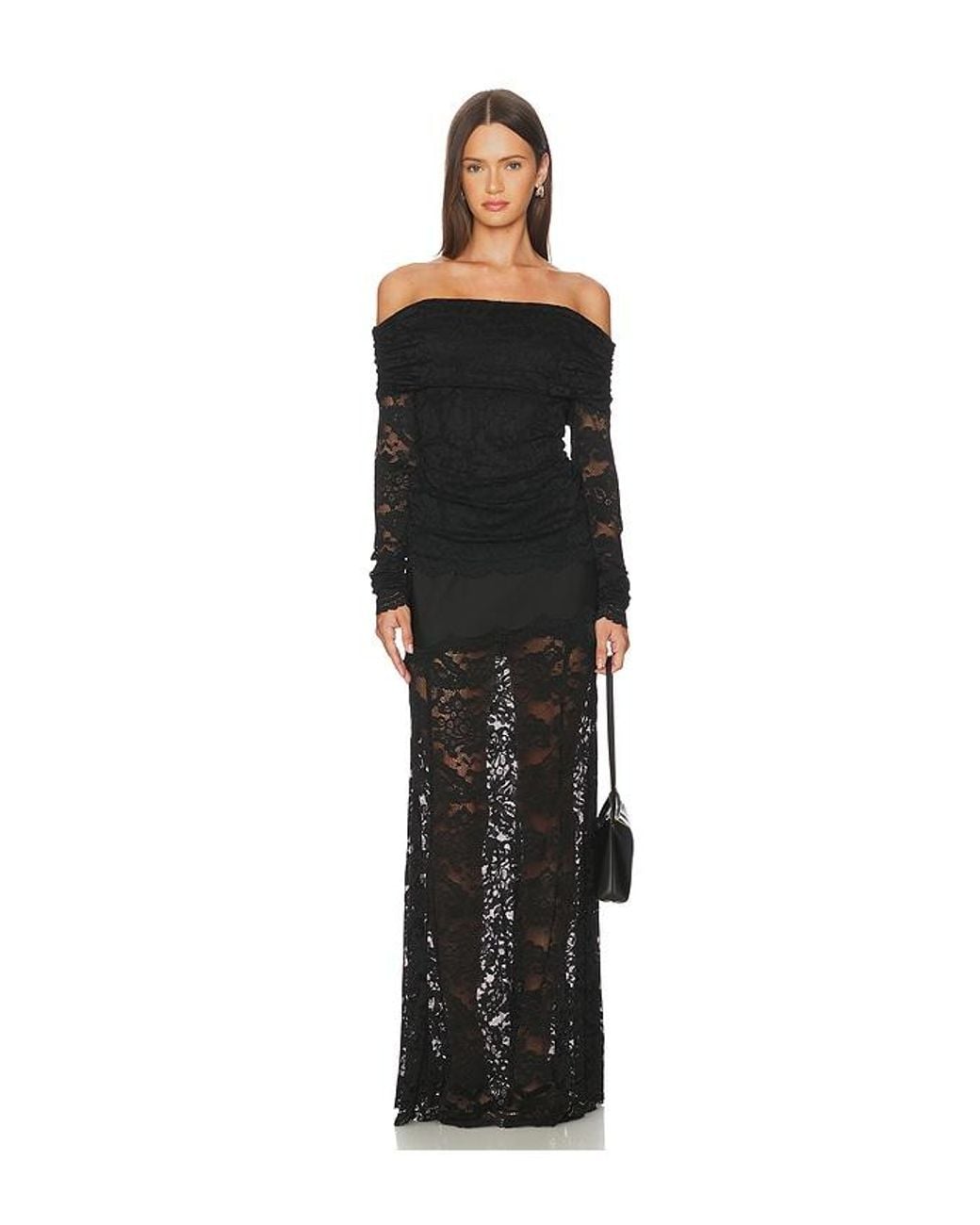 Generation Love Black Perrine Lace Combo Satin Skirt