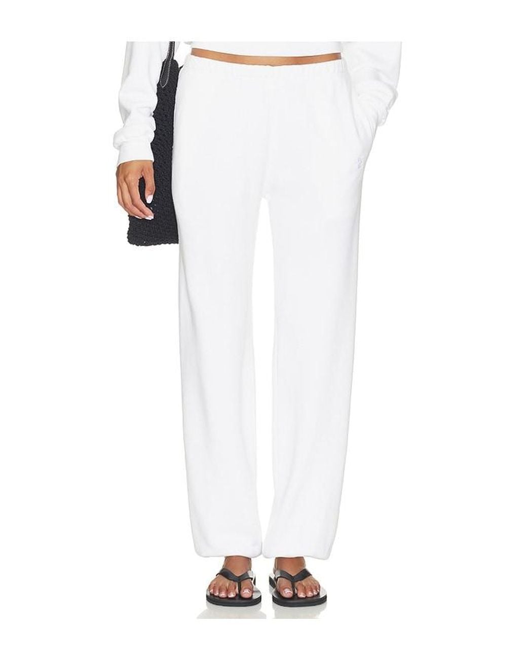 ÉTERNE White French Terry Boyfriend Pocket Sweatpant