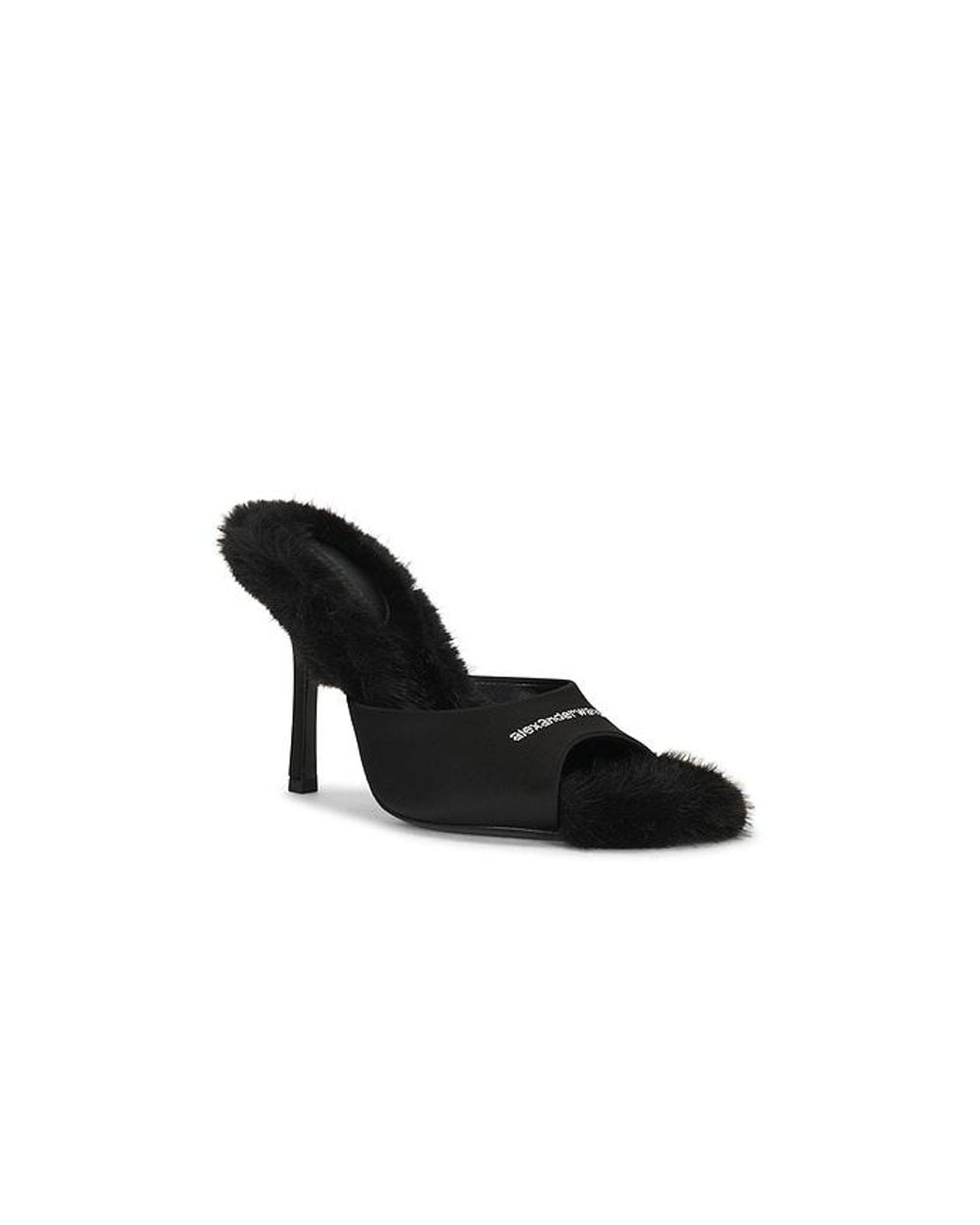Alexander Wang Black Cher 105Mm Faux Fur Mule