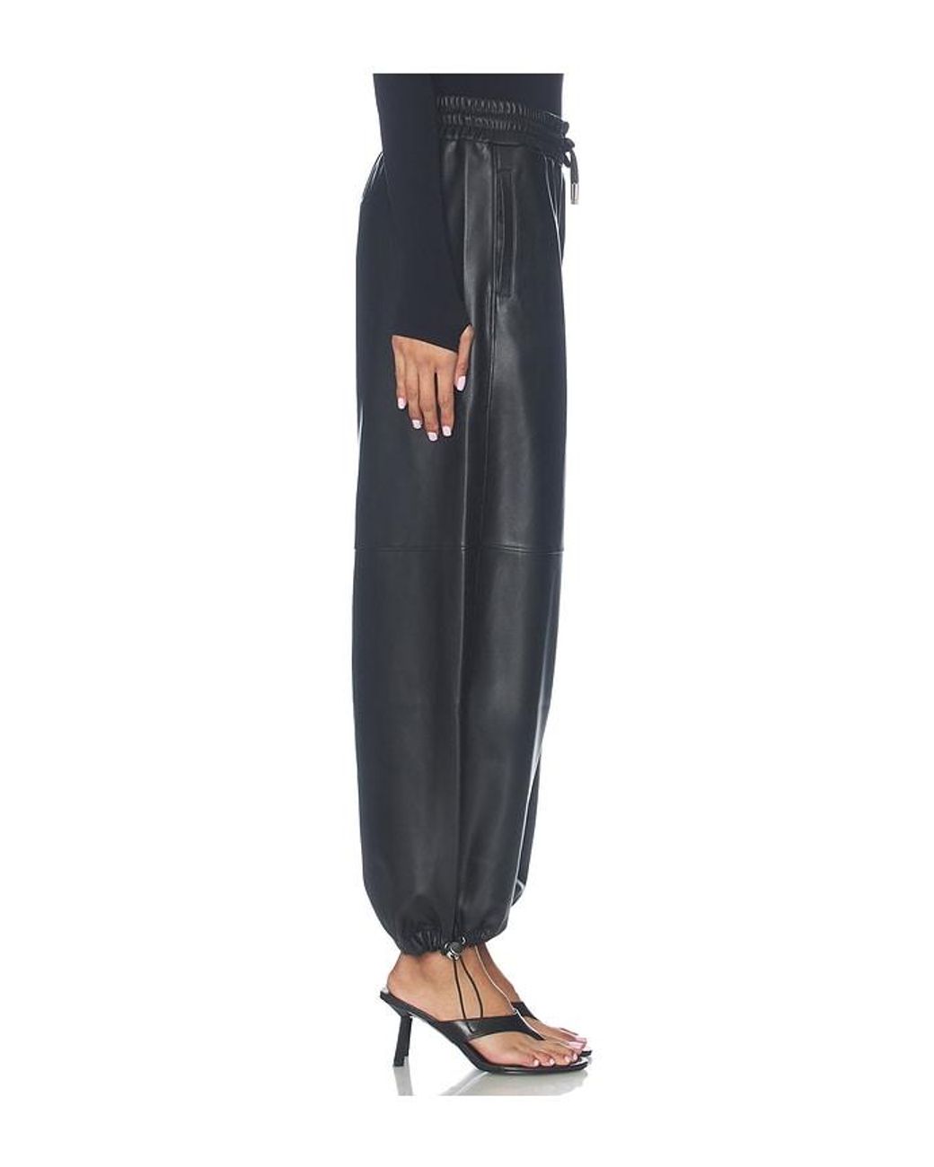 Hudson Black Faux Leather Balloon Jogger Pants