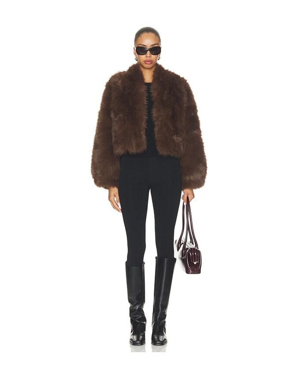 NonChalant Label Brown Daphne Faux Fur Jacket