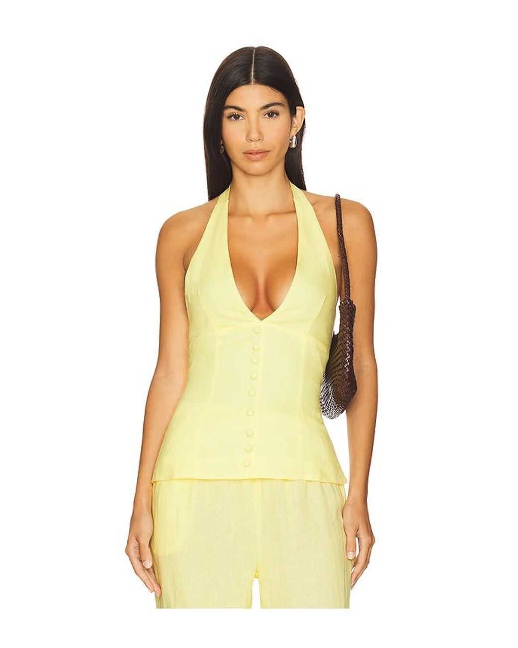 AEXAE Yellow Neckholder-Top