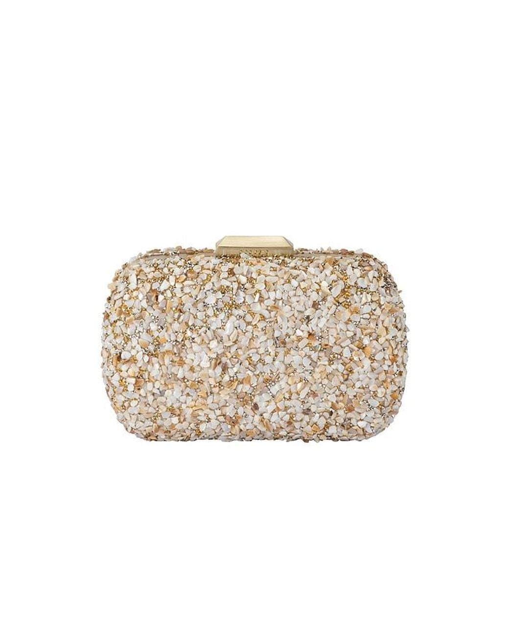 Olga Berg Natural Savannah Pebble Clutch