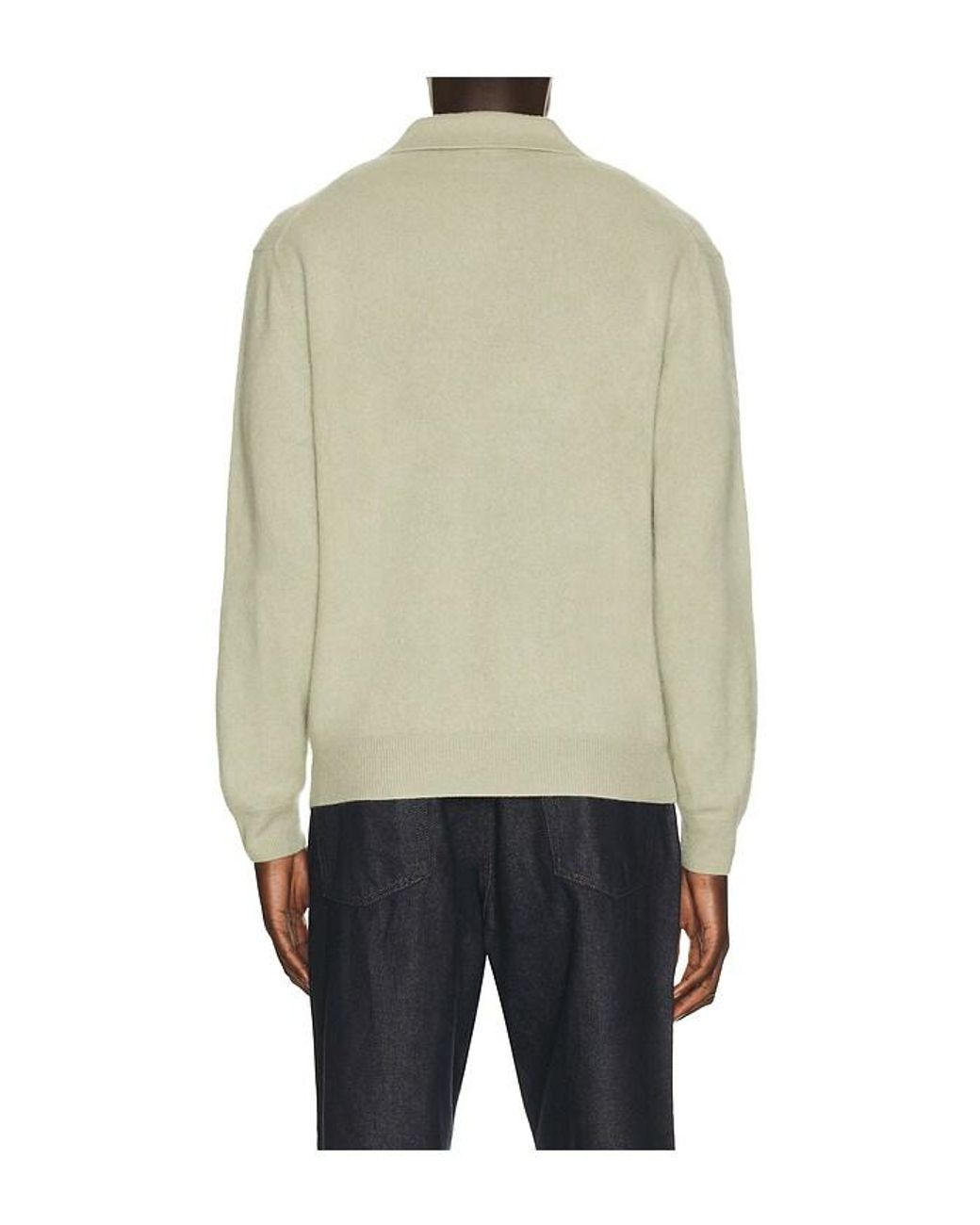 LE17SEPTEMBRE Green Brushed Cashmere Blend Polo Sweater for men