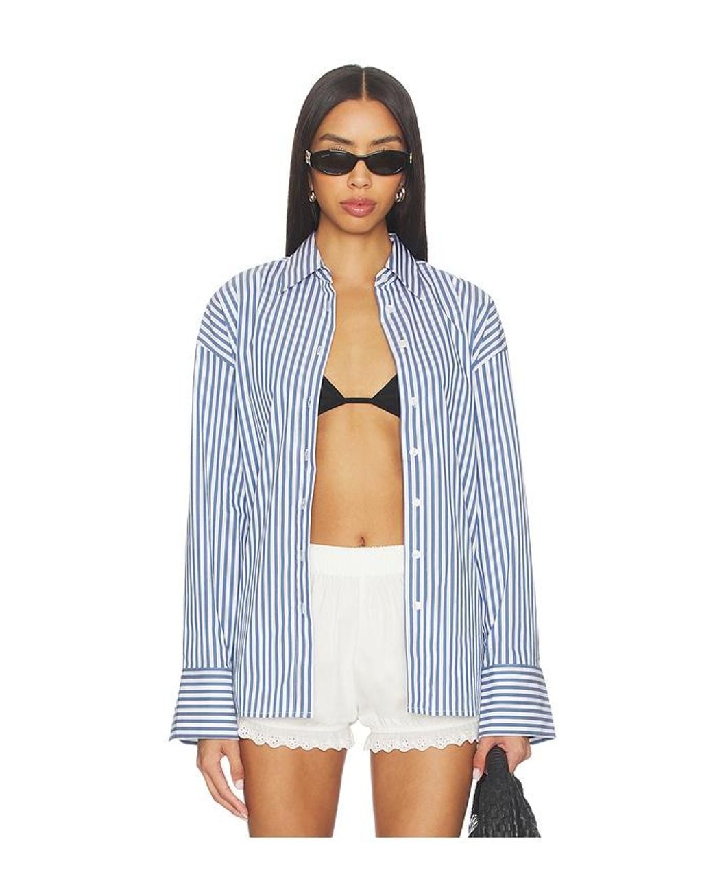 GOOD AMERICAN Blue Oversized Shirt
