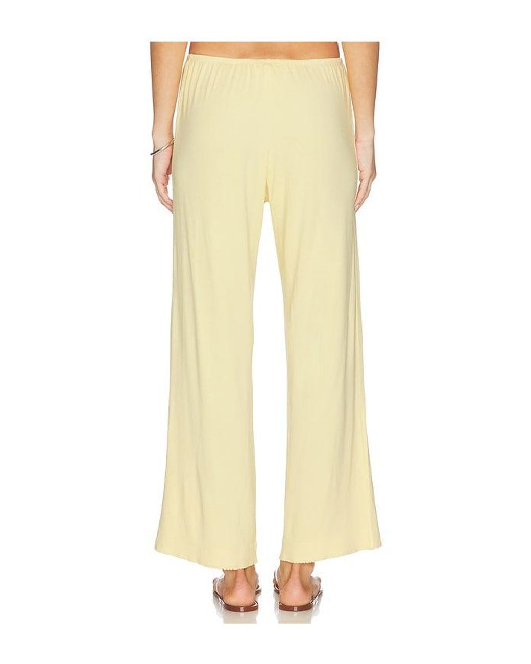 DONNI. Yellow The Baby Rib Scallop Pant