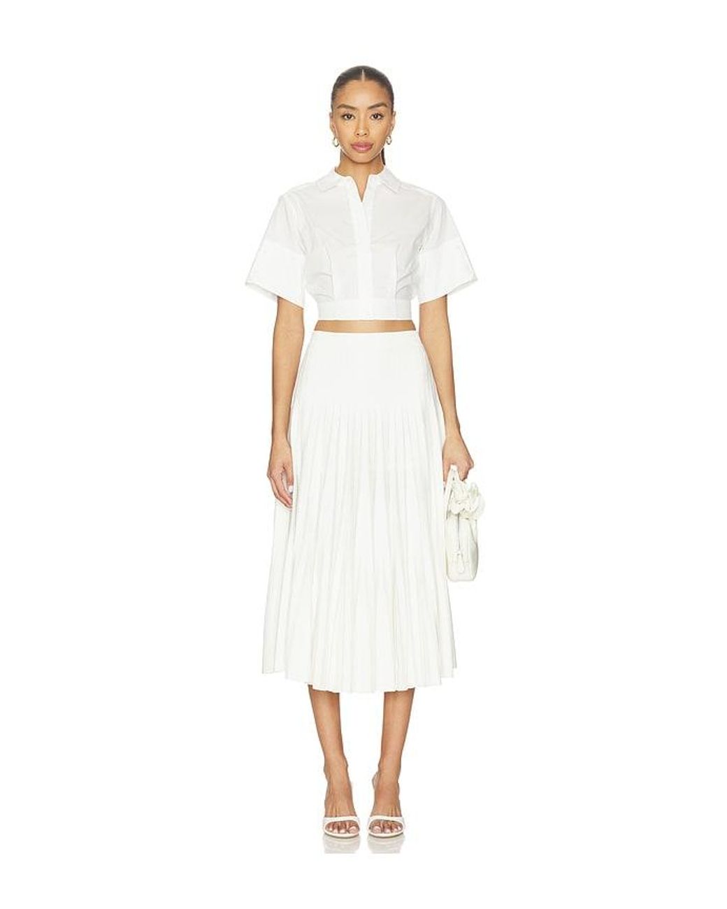 Jonathan Simkhai White Margoux Knit Midi Skirt