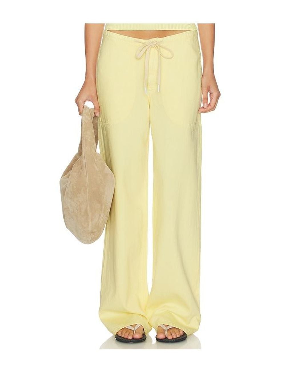 DL1961 Yellow Dl Aura Sienna Low Slung Relaxed Wide Leg Jeans