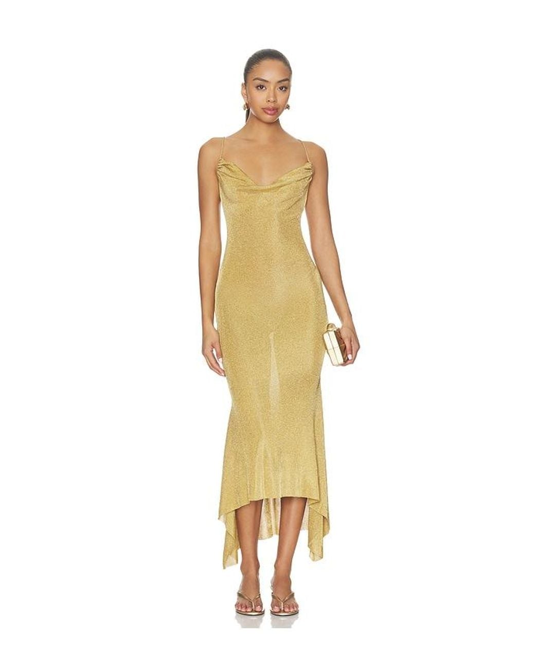 GUIZIO Metallic Elsie Cowl Neck Dress