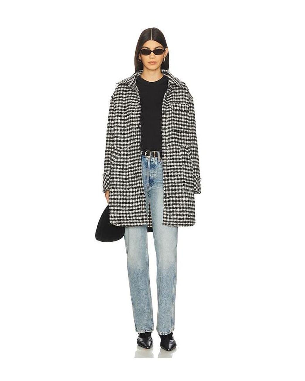 Free People Blue X We The Free Get Around Houndstooth Shirt