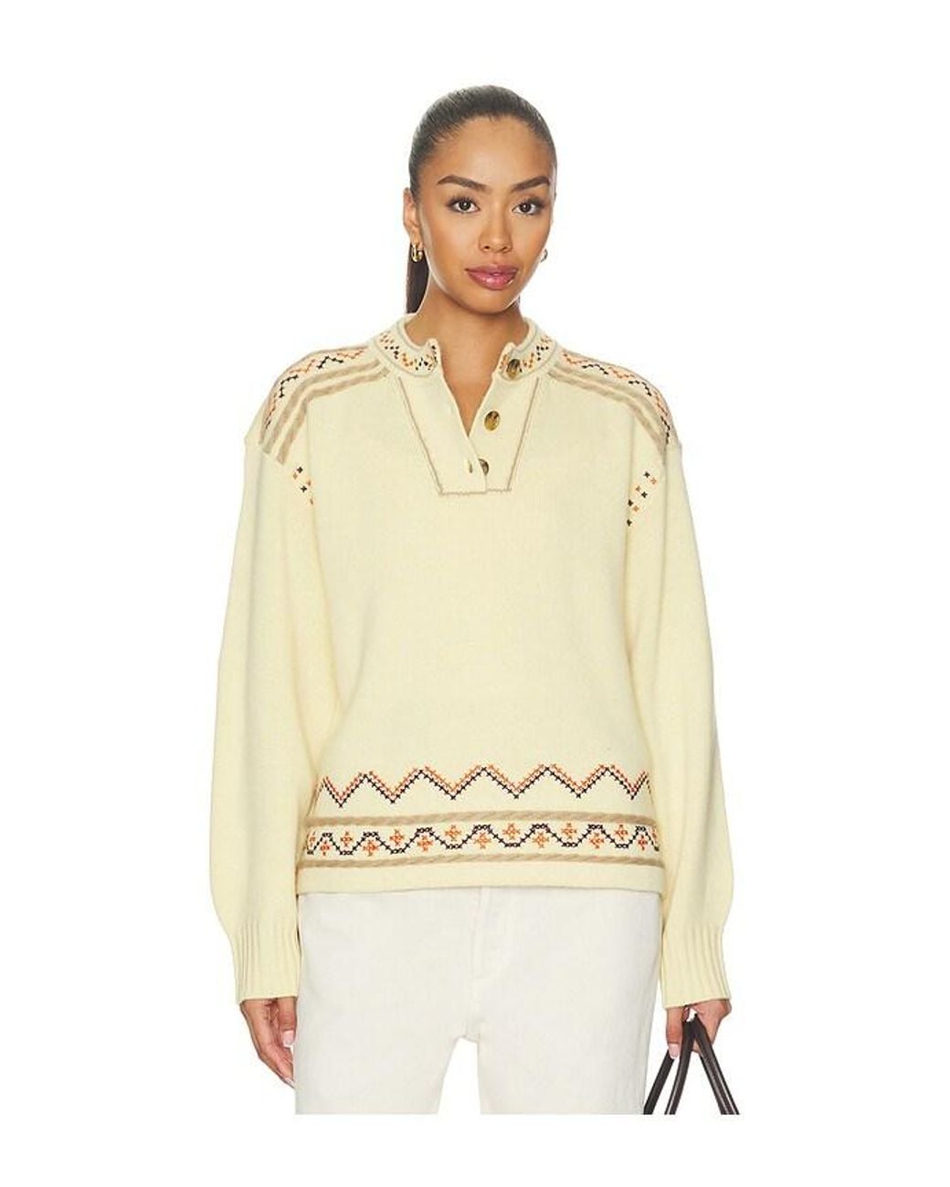 Guest In Residence Natural Fisherman Henley Sweater