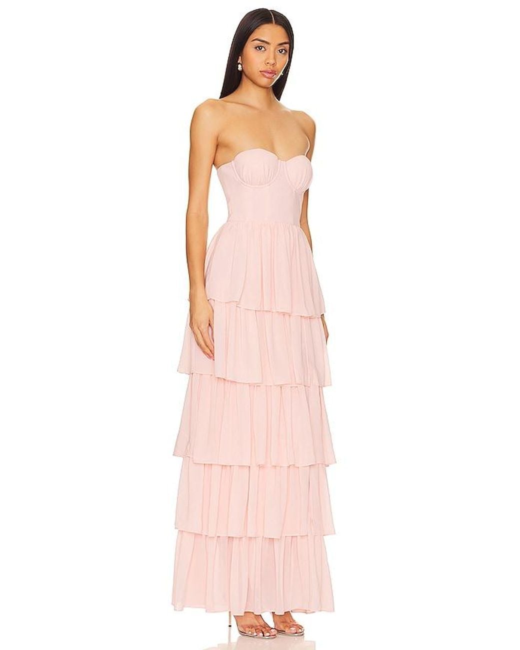Lovers + Friends Pink Hattie Gown